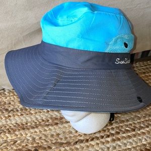 New Sun Shade light blue kids boys child sun summer beach poly hat OS